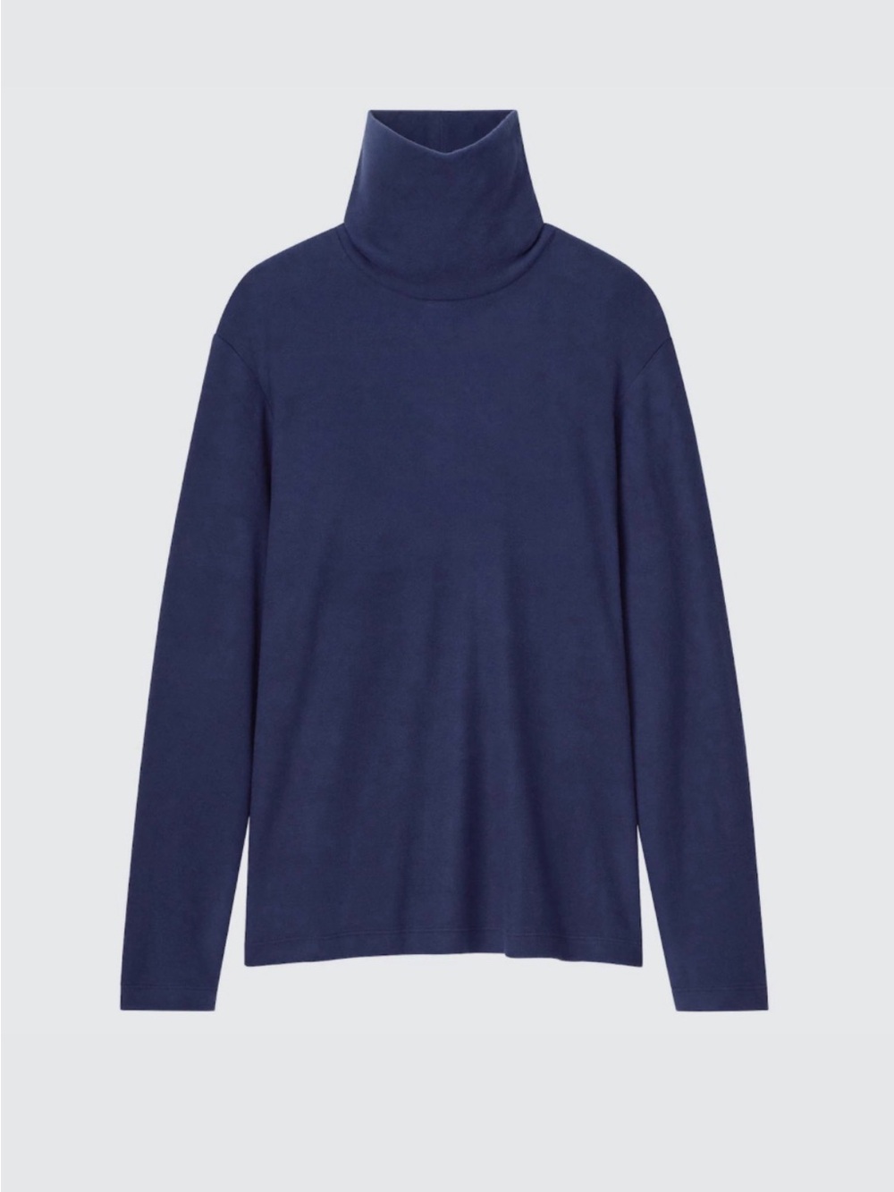 WOMENS UNIQLO HEAT TECHNOLOGY NAVY BLUE FLEECE TURTLENECK SIZE LARGE